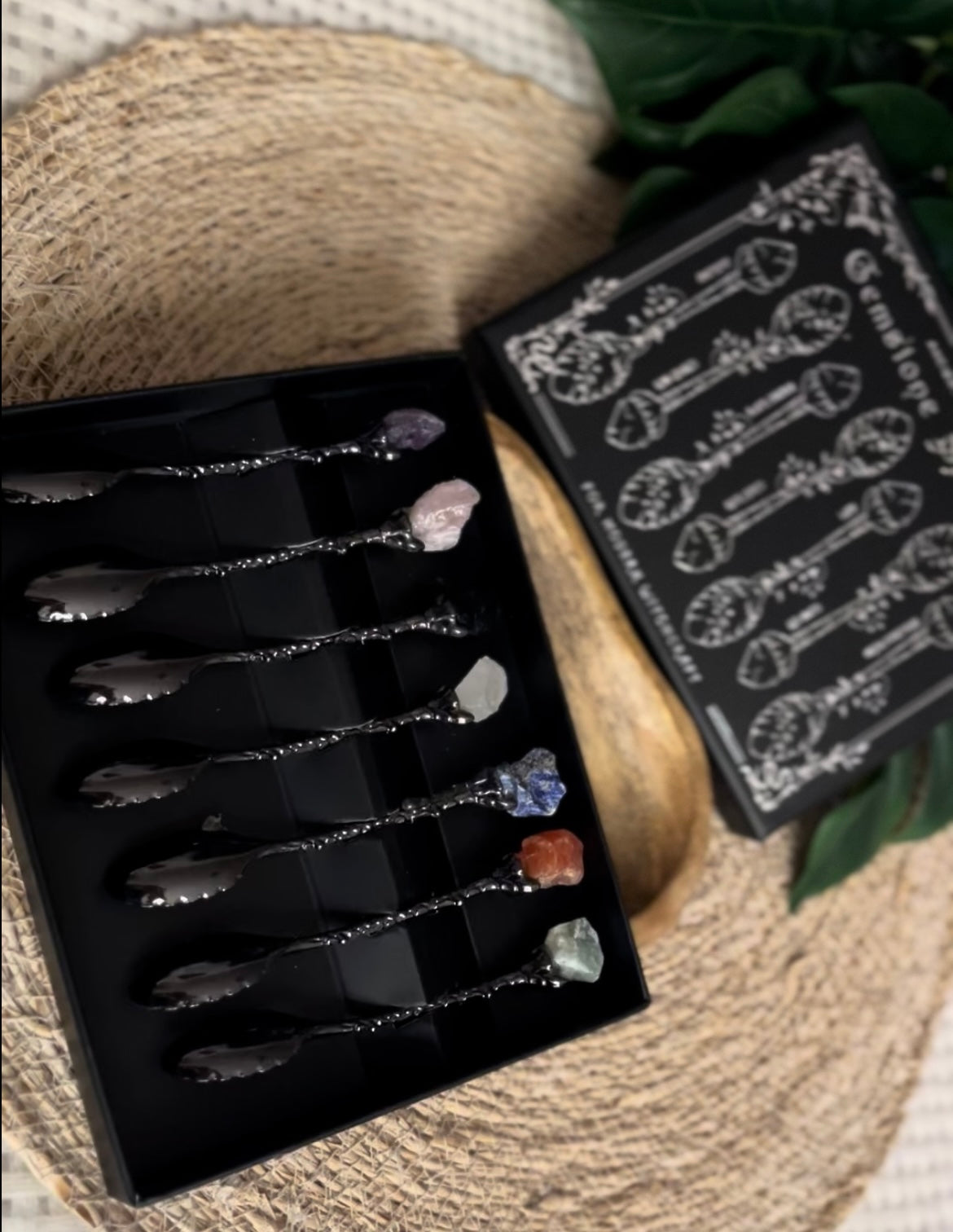 Set de Cuillères Ésotériques avec Pierres Naturelles – Ancient Witch Gemstone Spoons