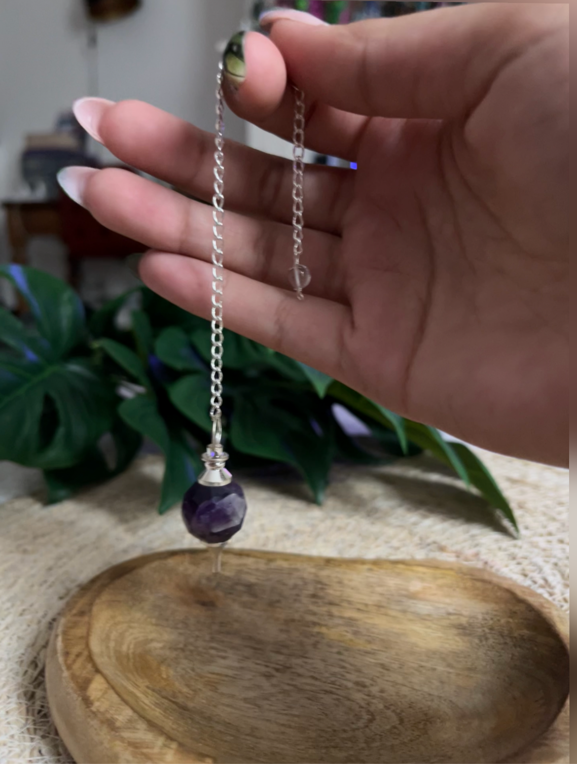 Pendule Facetté en Améthyste – Intuition, Clarté & Divination