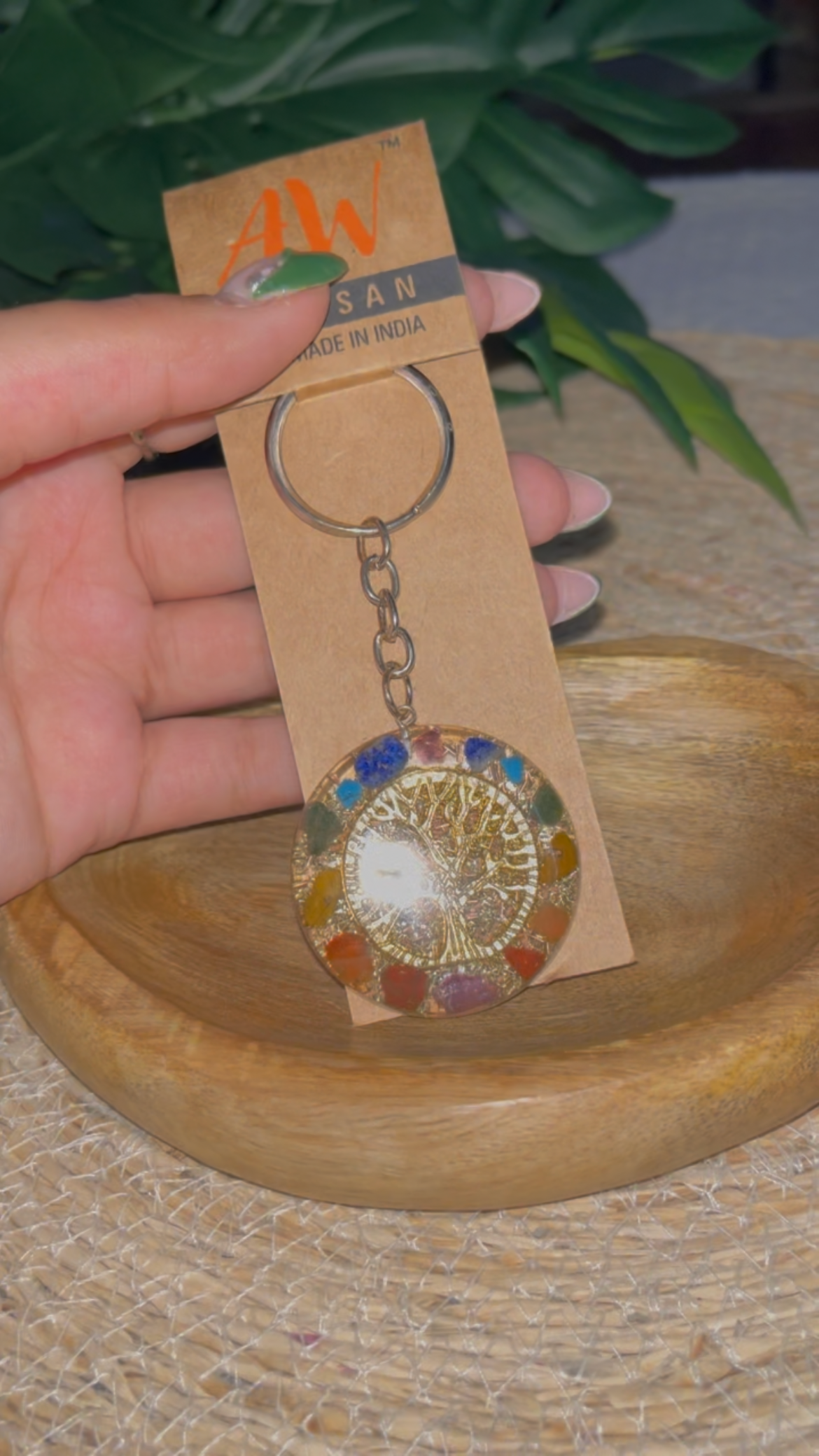 Porte-clés Arbre de Vie & 7 Chakras – Protection & Énergie Positive