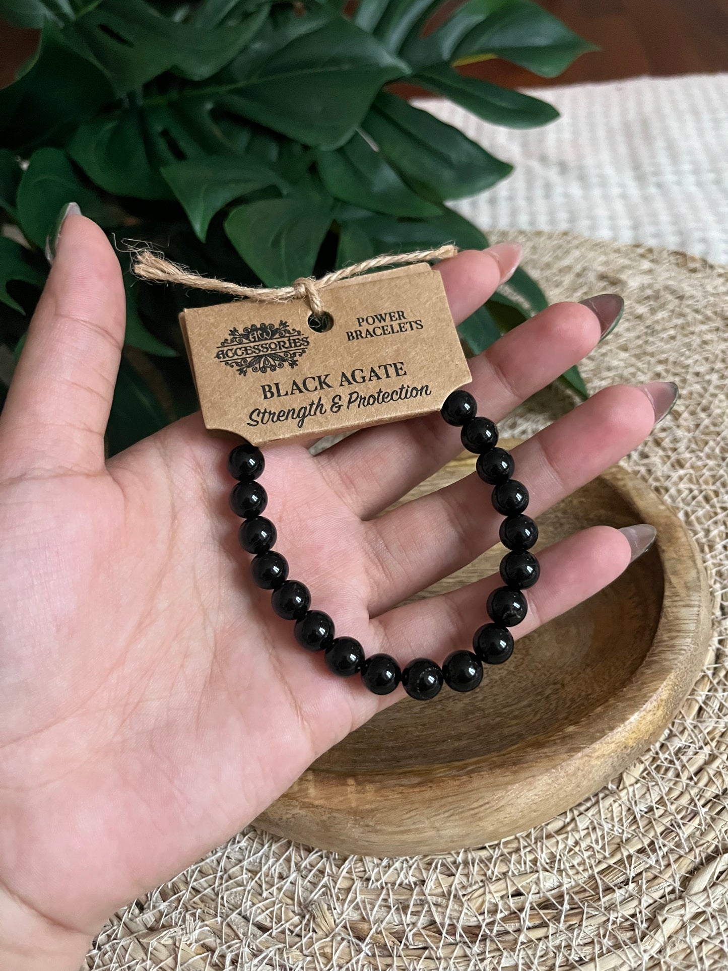 Bracelet Agate Noire – Protection & Stabilité