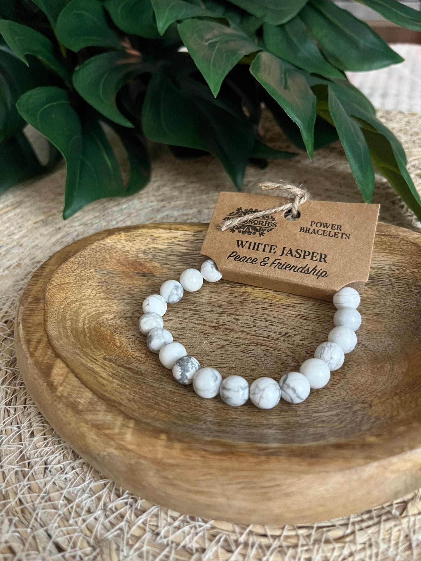 Bracelet Jaspe Blanc – Paix & Amitié