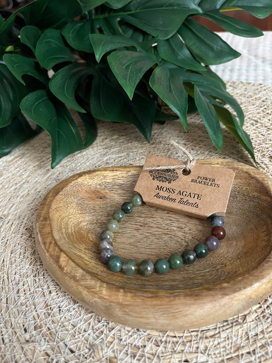 Bracelet Agate Mousse – Éveil des Talents