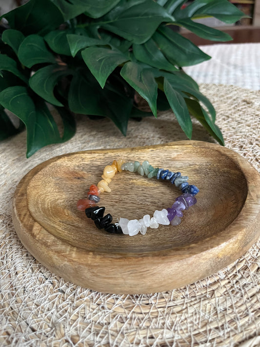Bracelet 7 Chakras en Pierres Brutes – Harmonie Totale