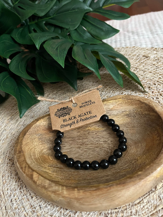 Bracelet Agate Noire – Protection & Stabilité