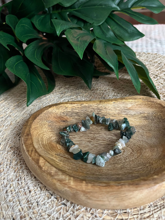 Bracelet en Agate Mousse – Croissance & Connexion à la Nature