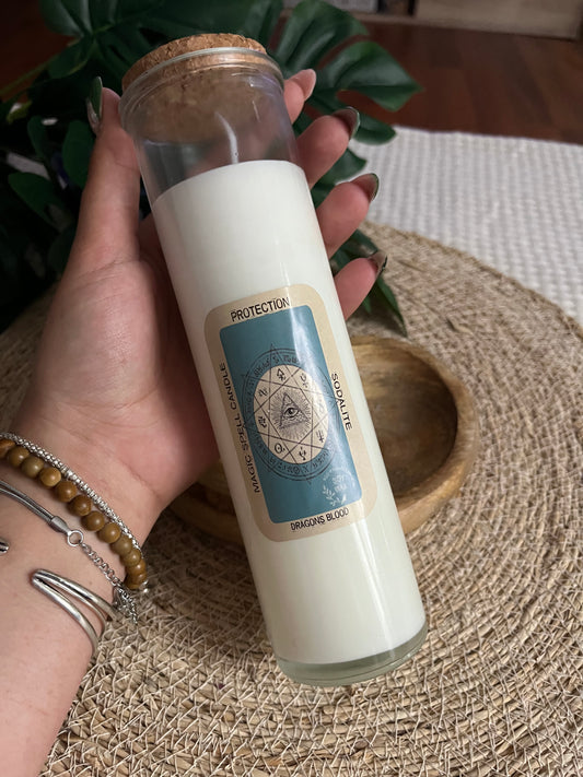 Bougie Magique “PROTECTION” – Sodalite | Dragon’s Blood