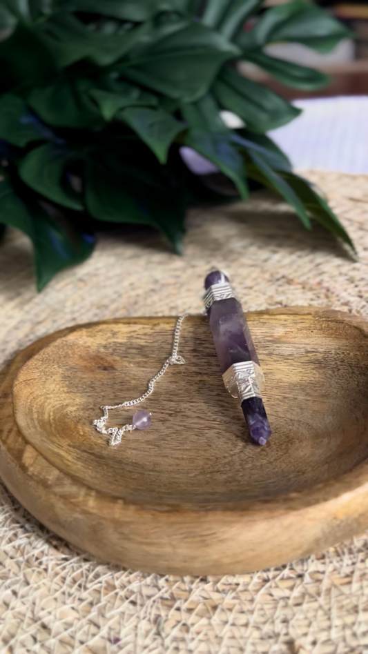 Pendule Baguette en Améthyste – Apaisement, Clarté & Protection