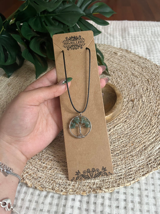 Collier Arbre de Vie – Aventurine Verte
