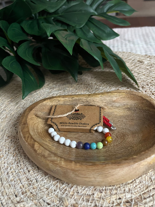 Bracelet Howlite Blanche & 7 Chakras